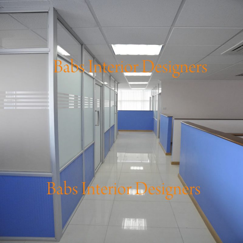 Babs Interior Designers Acoustic Ceilings, Office Aluminium & Glass Partitioning